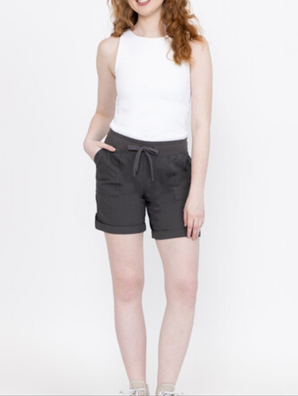 Warehouse One 2 Pair Pull-On Women’s Shorts in Charcoal Gray And Black